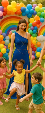 Royal Blue One-Shoulder Corset Gown dress