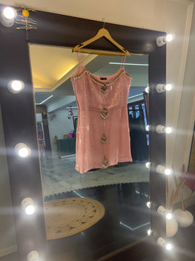 Soft Pink bejewelled co ord set