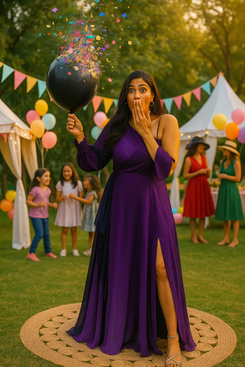 Purple Ombre One-Shoulder Flowy Gown dress